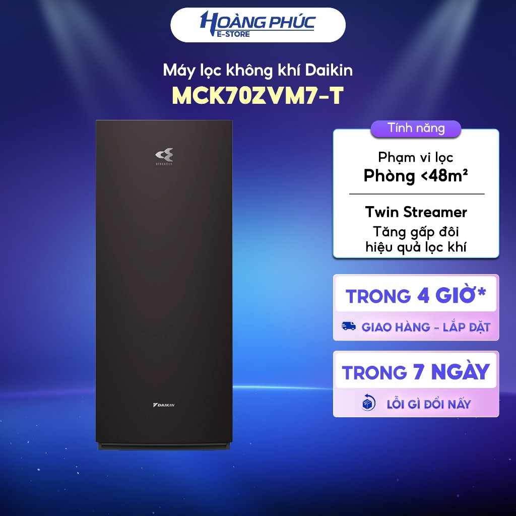 Máy Lọc Không Khí DAIKIN MCK70ZVM7 (82W) - MCK70ZVM7-T | MCK70ZVM7-W - Diện Tích Sử Dụng 48m2 {Toàn 