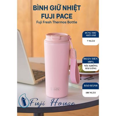 [KHẮC TÊN] Bình giữ nhiệt Fuji Pace, Nắp Đậy Trượt Thông Minh Kèm Dây Đeo Tiện Lợi