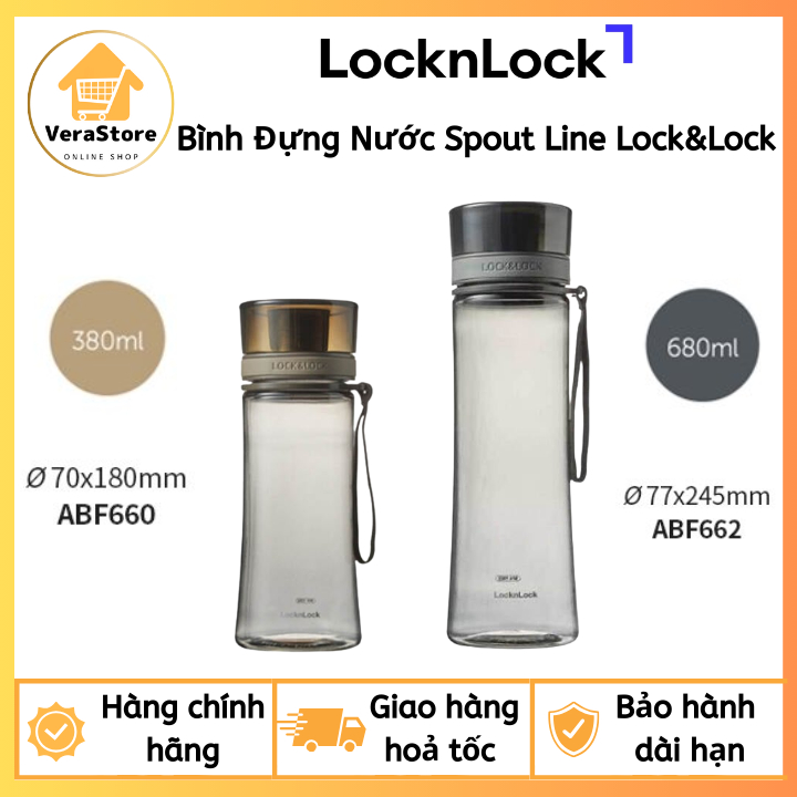 Bình Nước Lock&Lock Spout Line ABF660/ ABF662 – Bình Uống Nước Nhựa Tritan Không BPA, Nắp Bật Tiện L
