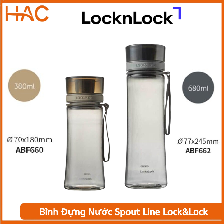 Bình Nước Lock&Lock Spout Line ABF660/ ABF662 – Bình Uống Nước Nhựa Tritan Không BPA, Nắp Bật Tiện L