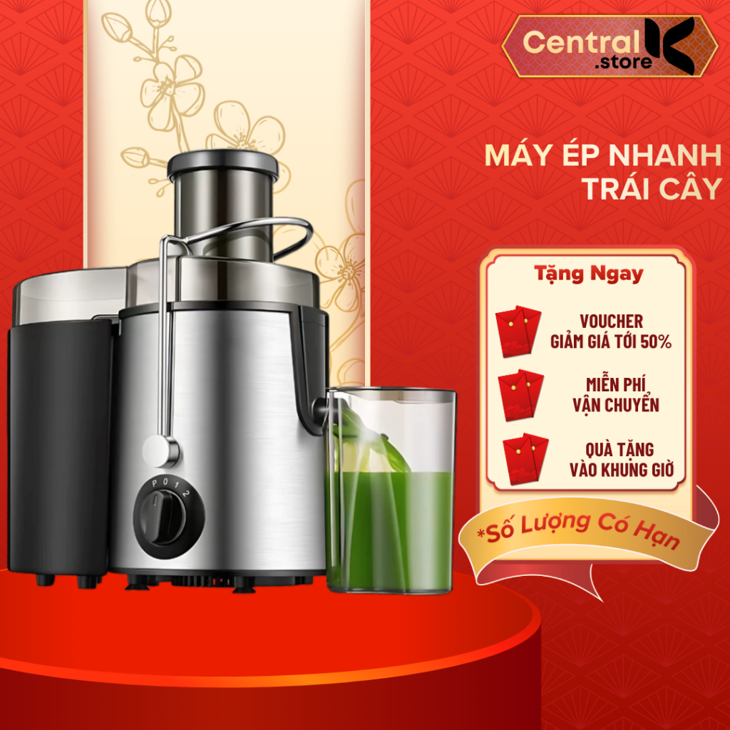 Máy Ép Nhanh Trái Cây Nguyên Quả, Ép Nguyên Quả Với Động Cơ Lõi Đồng Siêu Mạnh. BH 12 Tháng