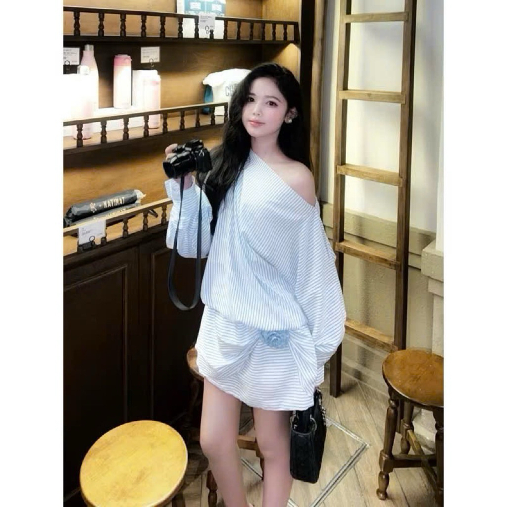 Pass Váy tiểu thư trễ vai sang chảnh Nancy dress thiết kế AGUJA