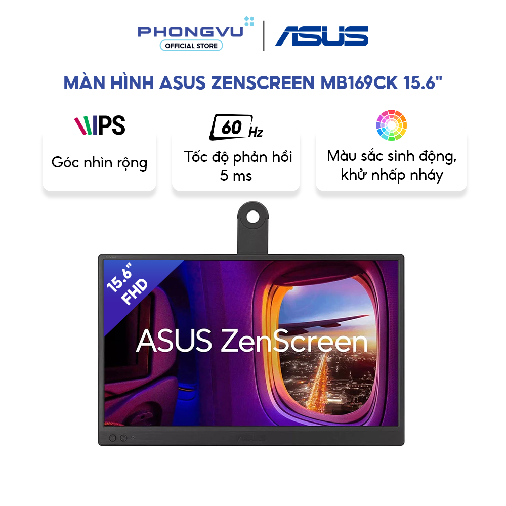 Màn Hình Asus ZenScreen MB169CK 15.6 inch - FHD - 60Hz - IPS - Bảo hành 24 tháng