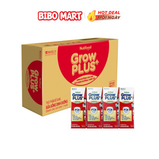 Thùng 48 Hộp Sữa Pha Sẵn GrowPLUS+ Đỏ Có Đường Hỗ Trợ Tăng Cân Cho Bé Trên 1 Tuổi 110ml - Bibo Mart