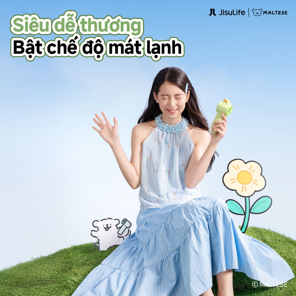 [JisuLife x Maltese] Quạt cầm tay Pro1 cao cấp pin 5000mAh sạc lại gió siêu mạnh 100 mức màn hình LED dùng đi học đi làm | BigBuy360 - bigbuy360.vn