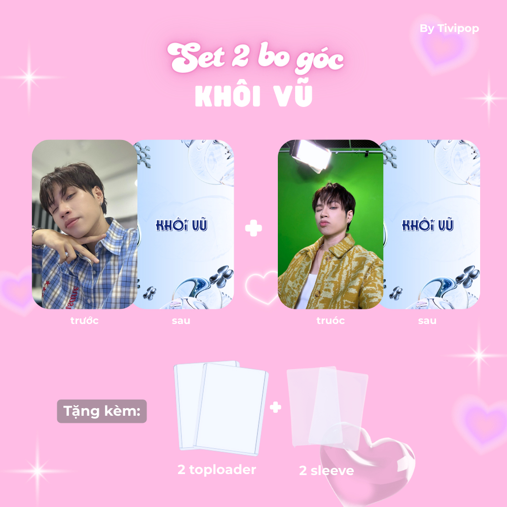 (aa1) Lomo - In card bo góc - Set 2 card bo góc ATSH kèm top bảo vệ - Khoi Vu, Mason, CongB, Dillan,