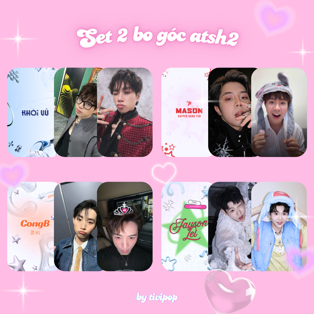 Lomo - In card bo góc - Set 2 card bo góc ATSH kèm top bảo vệ - Khoi Vu, Mason, CongB, Dillan, Negav