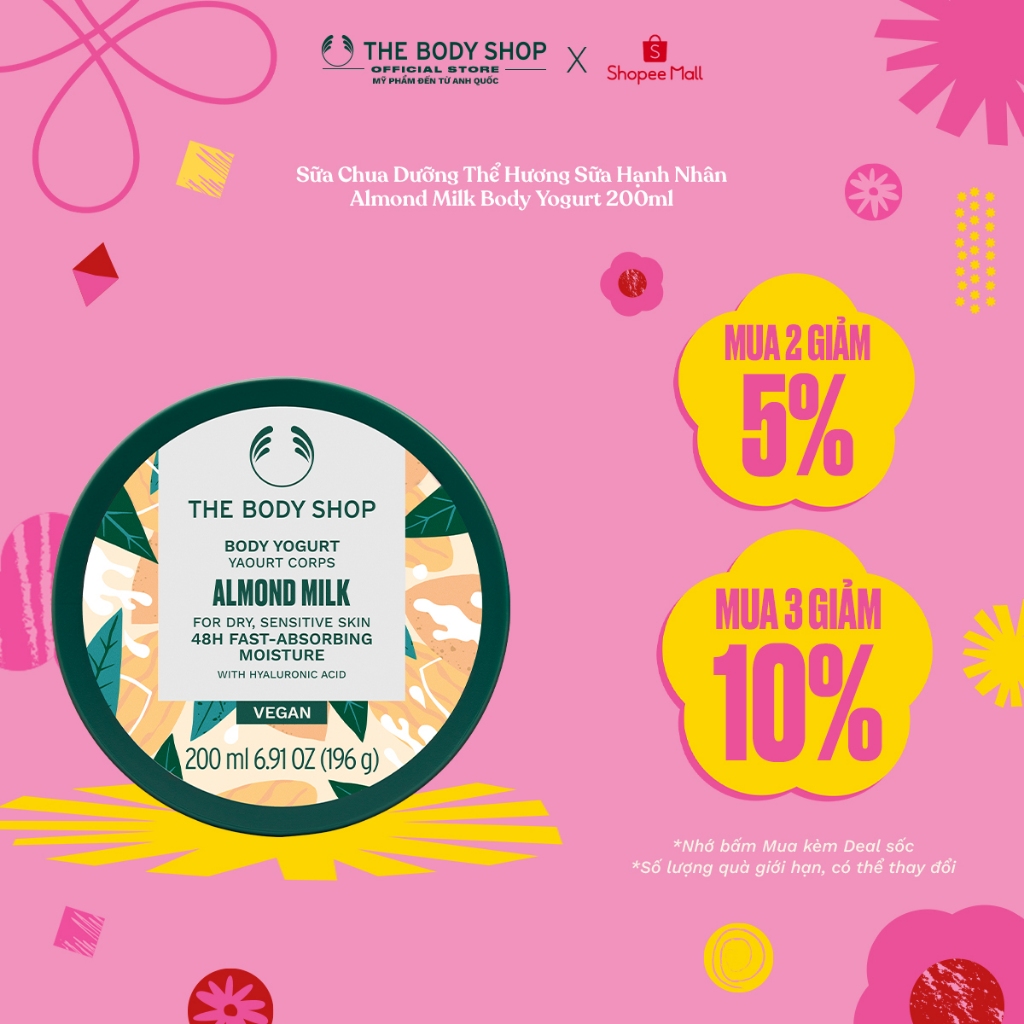 Sữa Chua Dưỡng Thể Hương Sữa Hạnh Nhân Almond Milk Body Yogurt 200ml The Body Shop