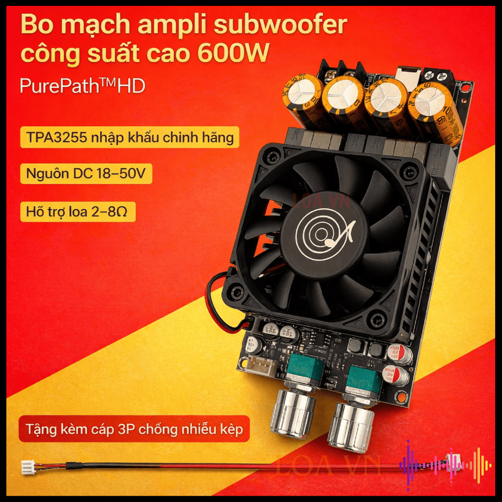 ZK 6001, Mạch lọc sub siêu trầm có chỉnh cắt tần số công suất 600w, chip TPA 3255 LOA VN