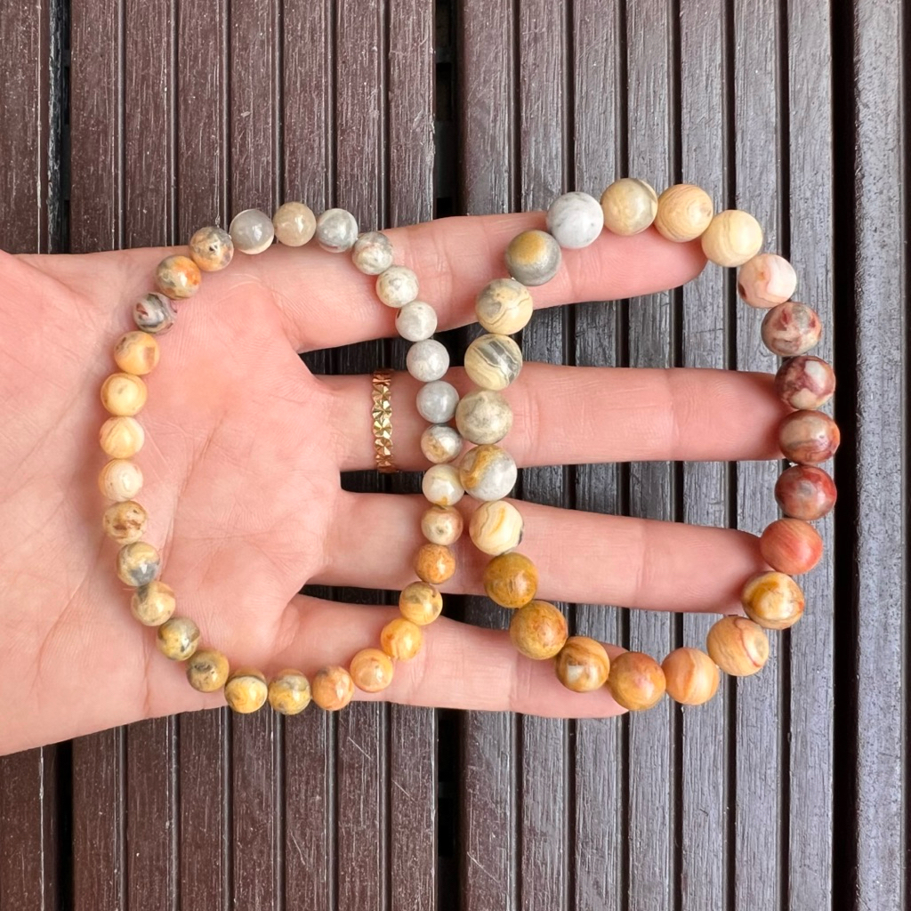 Vòng tay đá mã não điên cuồng Agate ( hạt 6-8mm ) Crazy Lace Agate. Đá năng lượng