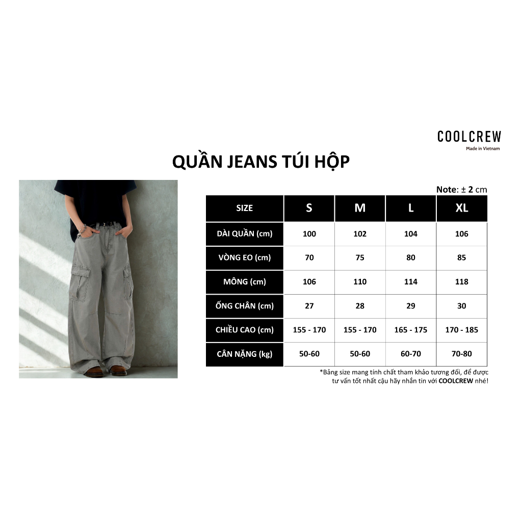 Quần Jeans Túi Hộp 𝐂𝐎𝐎𝐋𝐂𝐑𝐄𝐖 Ống Rộng Unisex Nam Nữ Phong Cách Thời Trang QTD082 | BigBuy360 - bigbuy360.vn