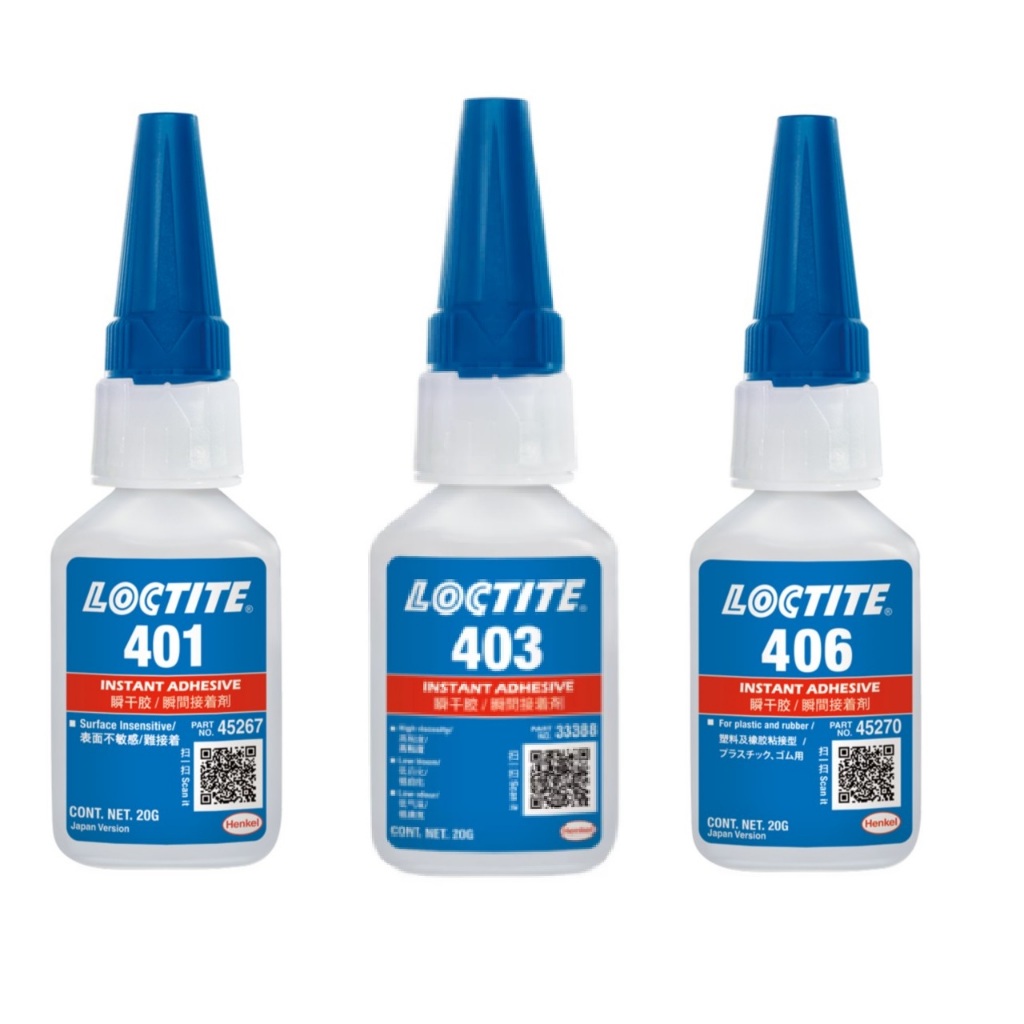 So sánh keo dán khô nhanh đa năng LOCTITE 401, LOCTITE 403 và LOCTITE 406