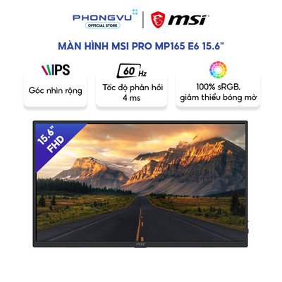 Màn Hình MSI PRO MP165 E6 15.6 inch - FHD - 60Hz - IPS - Bảo Hành 24 Tháng