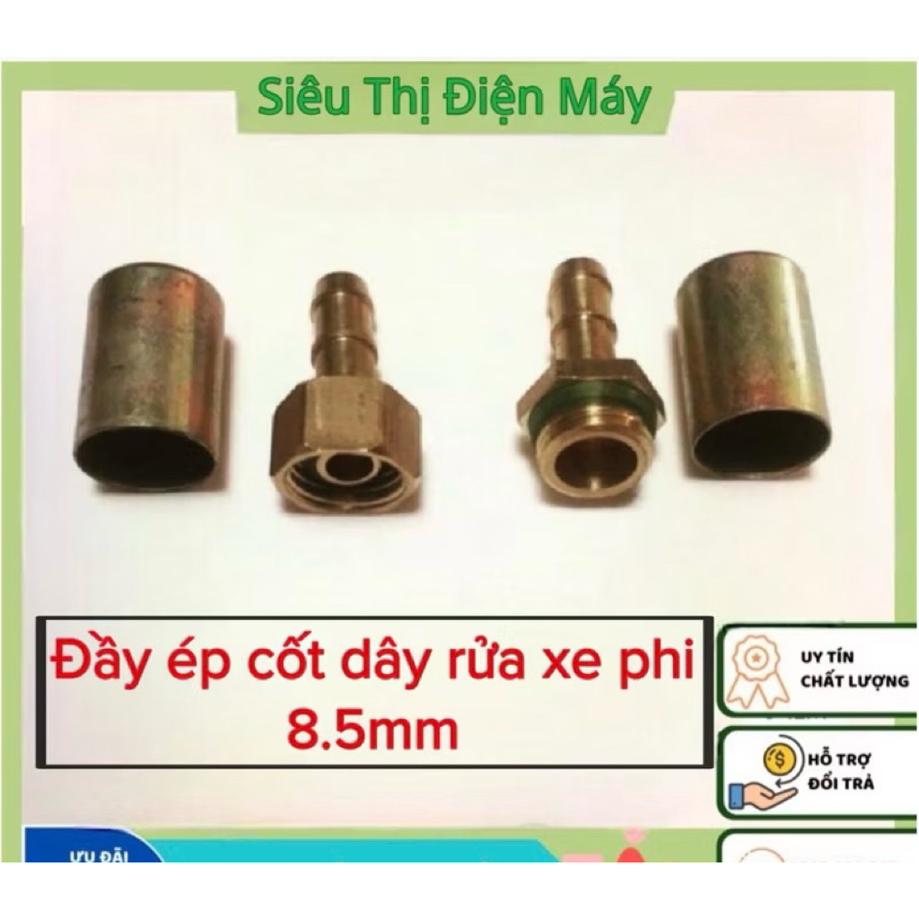 [ 30 bộ/ Túi ] Đầu Ép Cốt Dây Rửa Xe Phi 8.5mm