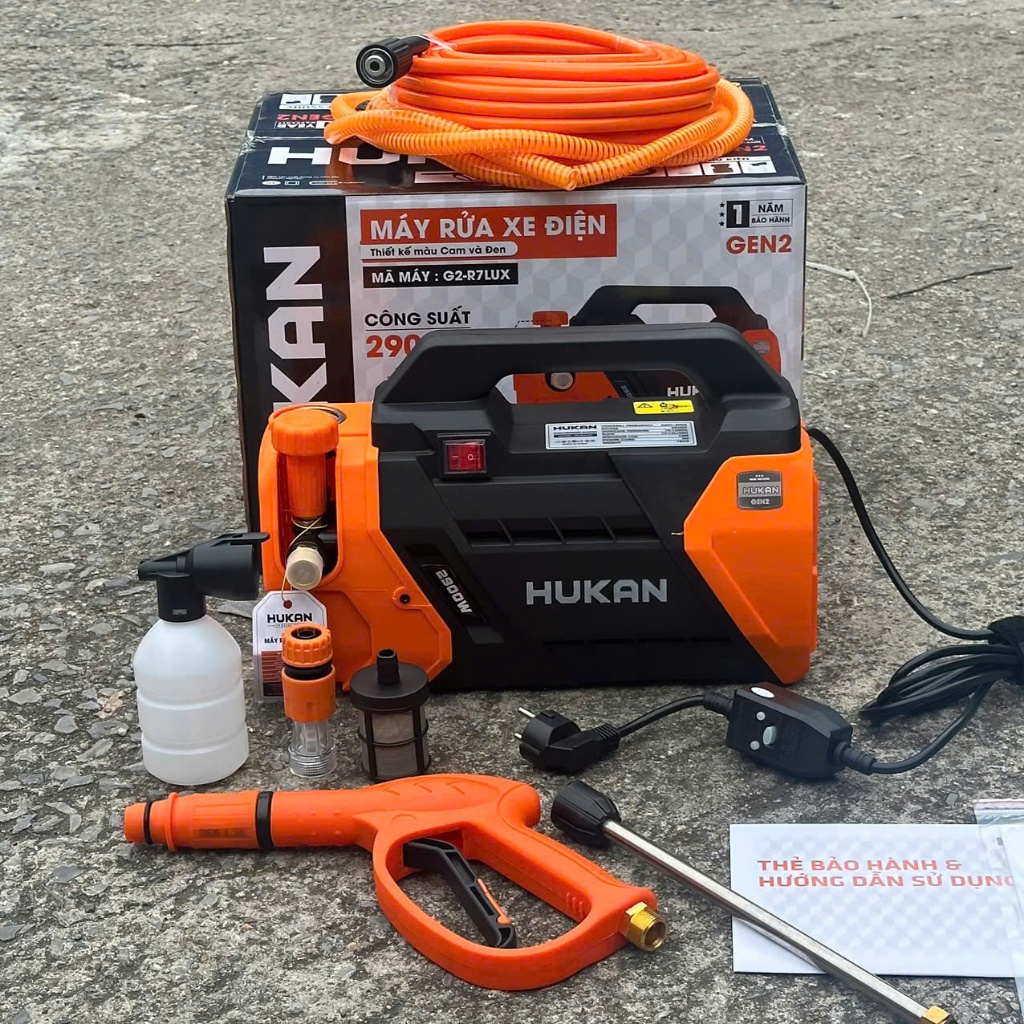 Máy Rửa Xe Điện HUKAN Gen 2 G2- R7 LUX Công Suất 2900W – Có Chỉnh Áp Có Chống Giật Bảo Hành 1 Năm