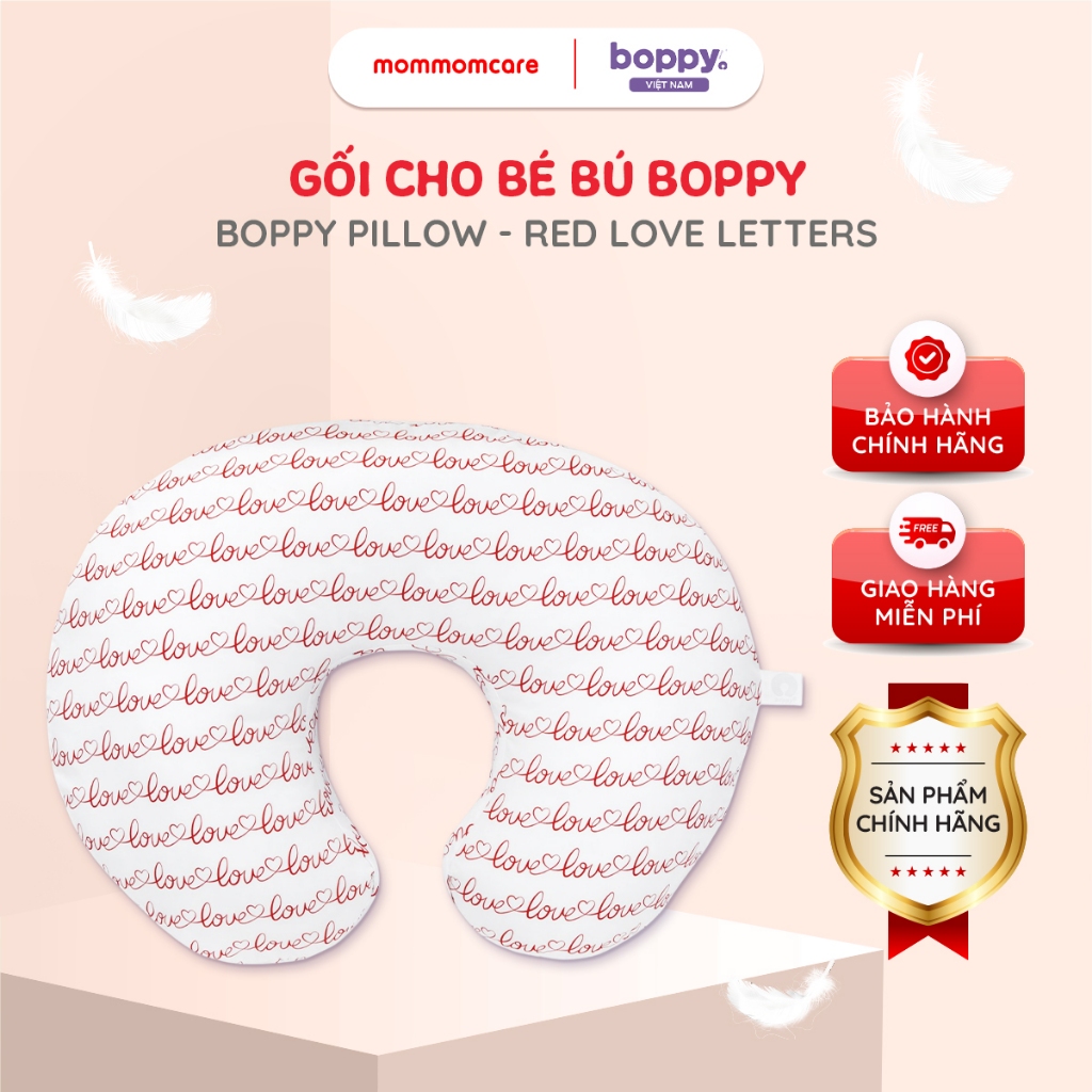 Gối Bú Cho Bé Boppy Red Love Letters Đa Năng Hỗ Trợ Bé Bú Mẹ Tập Lẫy Tập Ngồi An Toàn