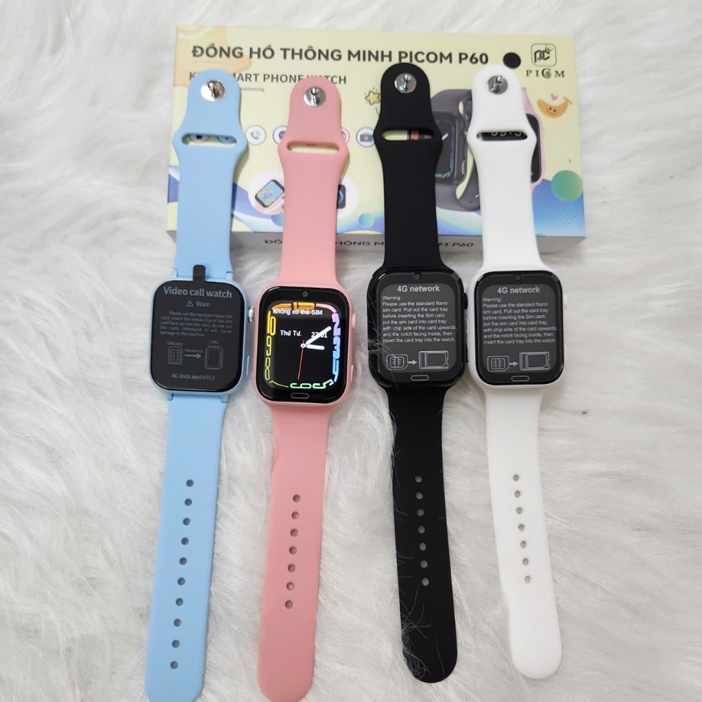 Đồng Hồ Thông Minh Picom P60 Định Vị Trẻ Em Lắp Sim Nghe Gọi Độc Lập Smartwatch