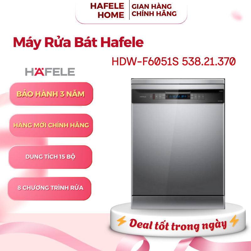 Máy Rửa Chén Độc Lập HDW-F6051S Hafele 538.21.370 - 8 Chương Trình Rửa - EEH