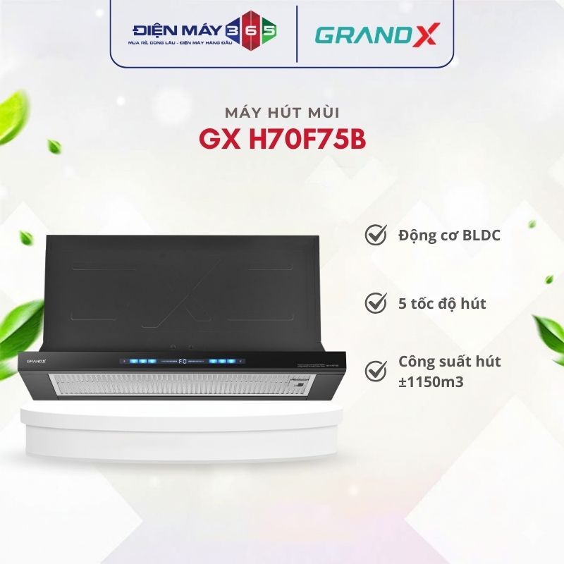Máy hút mùi âm tủ GrandX GX H70F75B(GX H70F75SB) - Thiết Kế Gọn, Hút Mùi Hiệu Quả