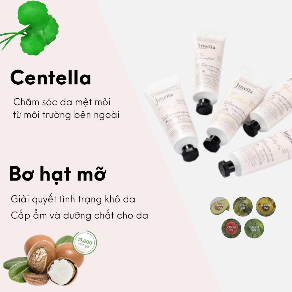 Kem dưỡng da tay JMELLA dưỡng ẩm da day hương nước hoa Pháp 50mml