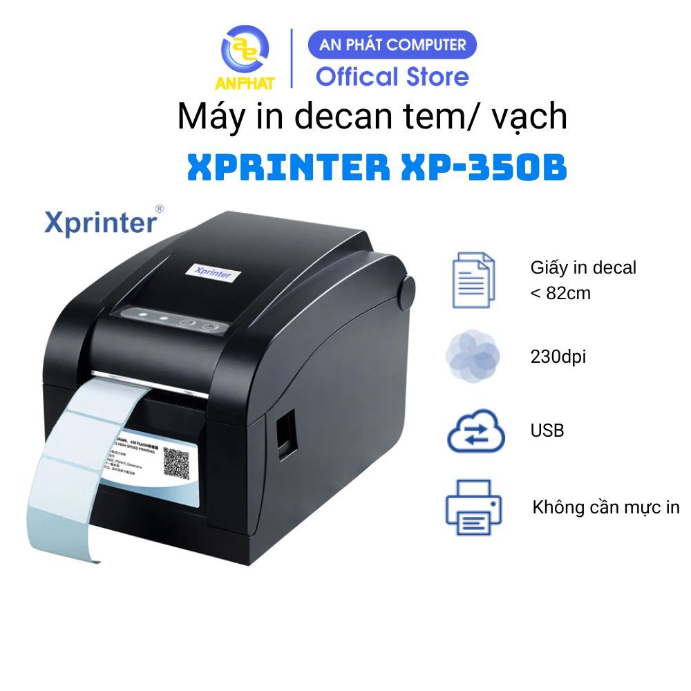 Máy In Tem Nhãn Mã Vạch Xprinter XP-350B / XP-350BM - In Đơn Hàng Shopee (Không Cần Mực)