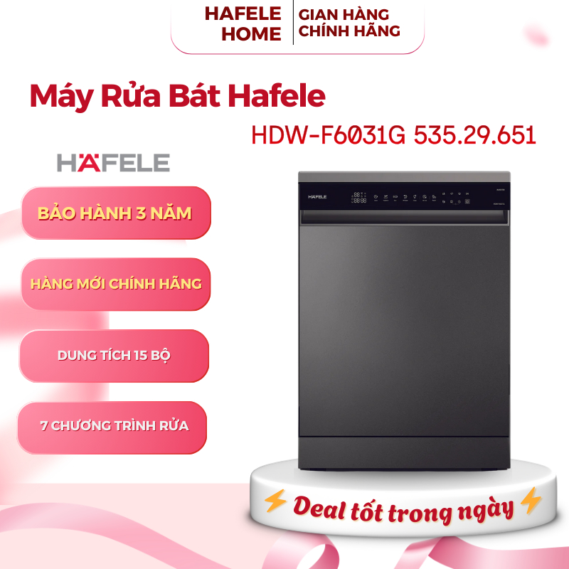 Máy Rửa Chén Độc Lập Hafele HDW-F6031G 535.29.651 - 15 Bộ - Điều khiển cảm ứng - EEH