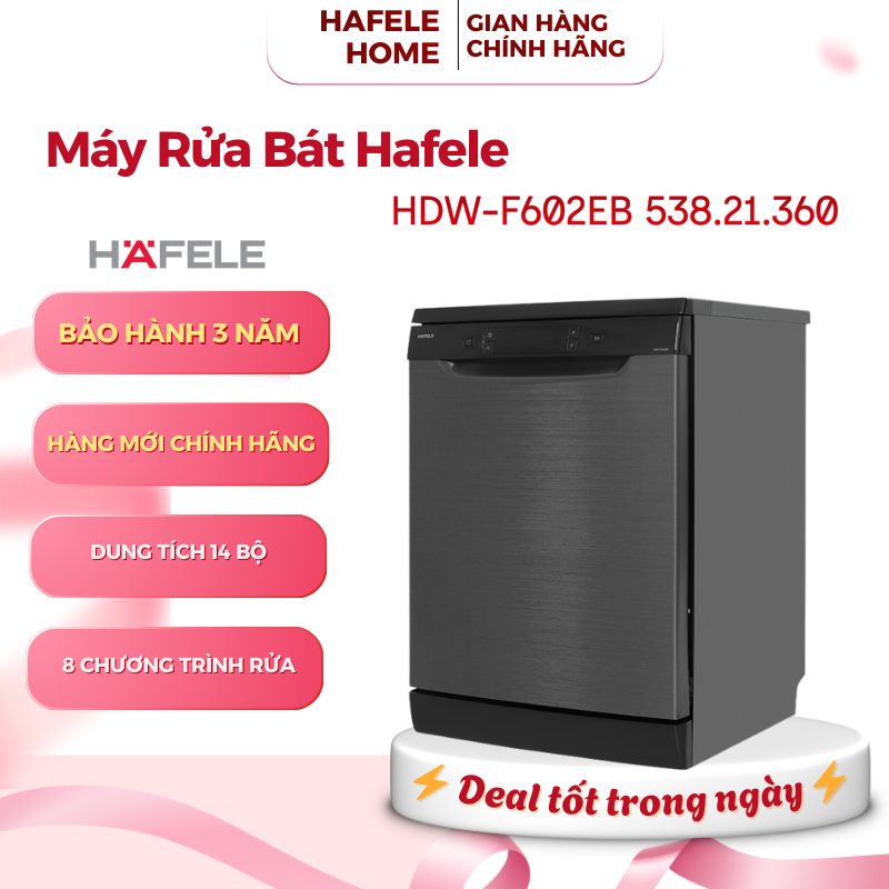 Máy Rửa Chén Độc Lập Hafele HDW-F602EB 538.21.360 - 8 Chương Trình Rửa - Thiết Kế Hiện Đại - EEH