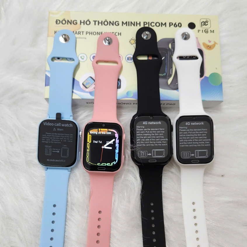 Đồng Hồ Thông Minh Picom P60 - Lắp Sim Nghe Gọi Độc Lập, Định vị, Video call