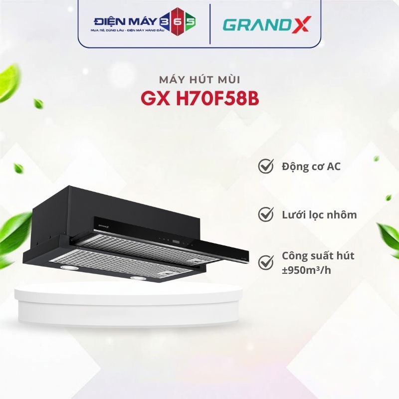 Máy hút mùi âm tủ GrandX GX H70F58B - Hút Mùi Gọn Gàng, Hiệu Quả Cao