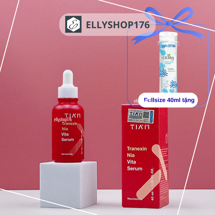 Serum Tiam Dưỡng Trắng, Mờ Thâm Nám Dành Cho Da Dầu Mụn Tia’m Tranexin Nia Vita Serum 40ml - Ellysho