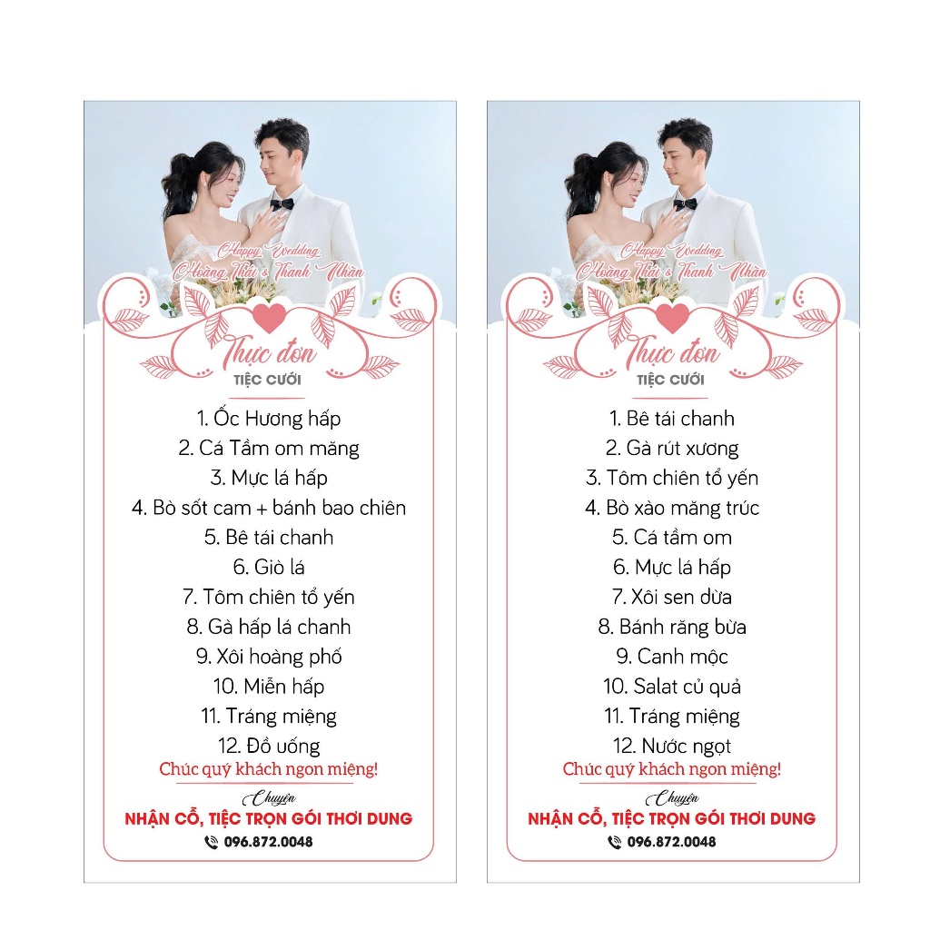 Combo 200 thực đơn k2store.lvn