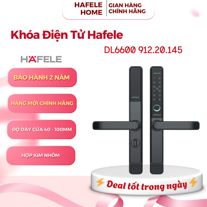 Khóa Điện Tử Hafele DL6600-TCS 912.20.145 – 4 Chức Năng Mở Cửa – Dùng Cho Cửa Nhôm - EEH