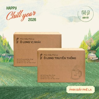 [SET Phin Giấy]Trà Ô Long phin giấy Phê La (Hộp 10 gói): vị Nhài Sữa/ vị Ô Long Truyền Thống
