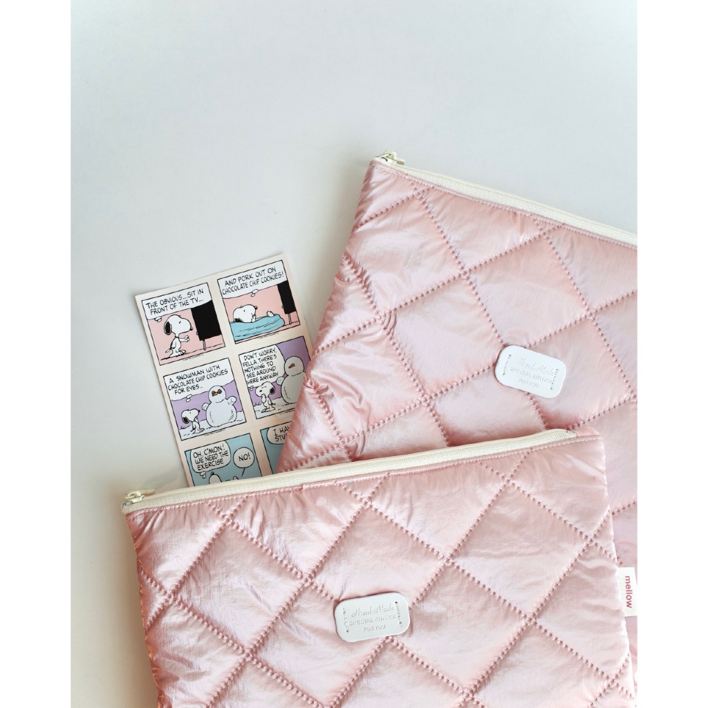 [Combo Mellow] Túi Đựng Laptop Puffy & Túi Pouch Phụ Kiện Chần Bông