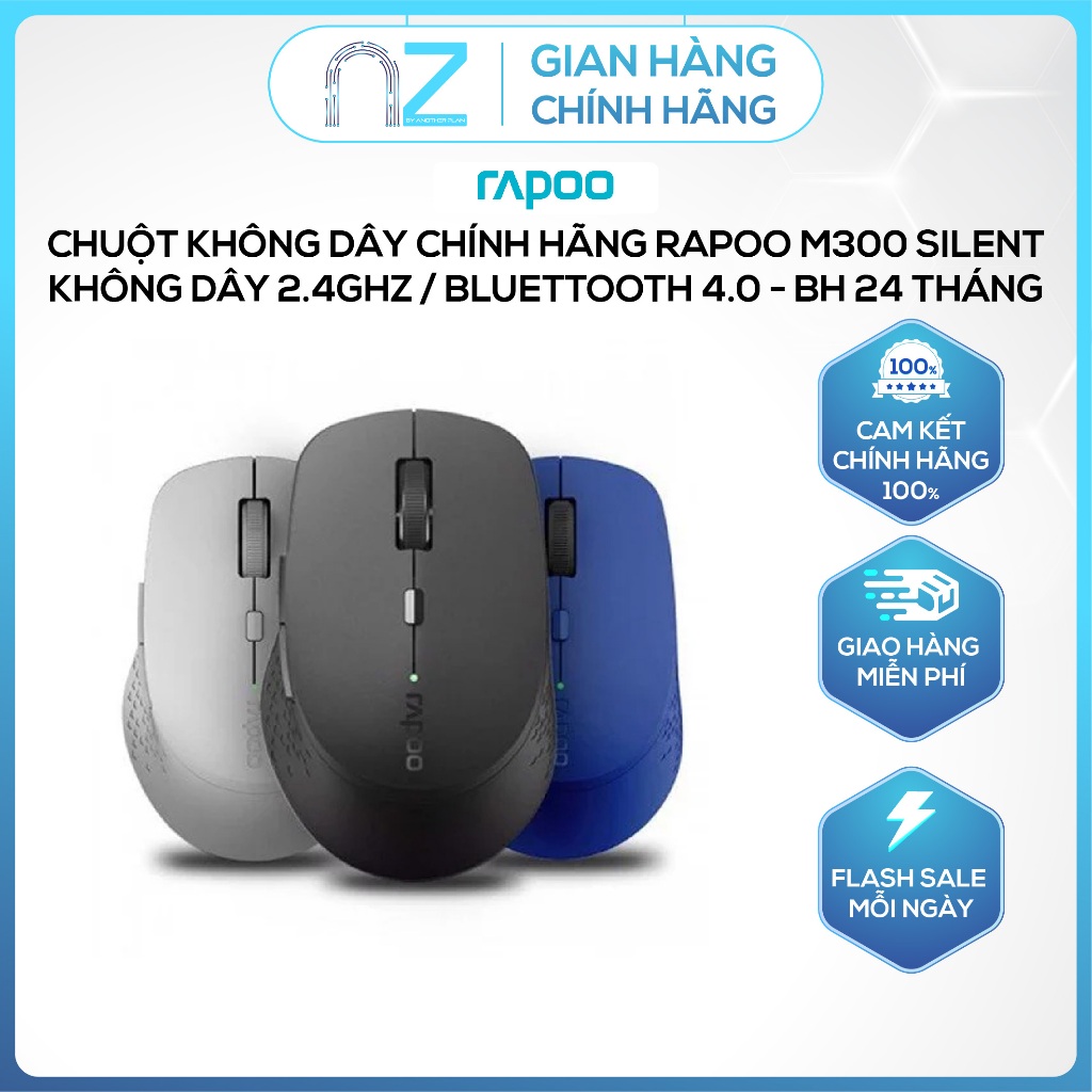 [ Chính Hãng ] Chuột Không Dây Rapoo M300 Silent - 2.4GHz / Bluettooth 4.0 - BH 24 tháng