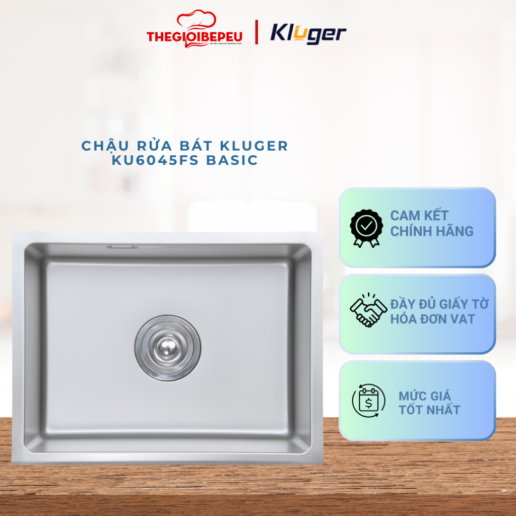 Chậu rửa bát Kluger KU6045FS Basic CUBE SERIES – tối gian không gian , tối ưu trải nghiệm