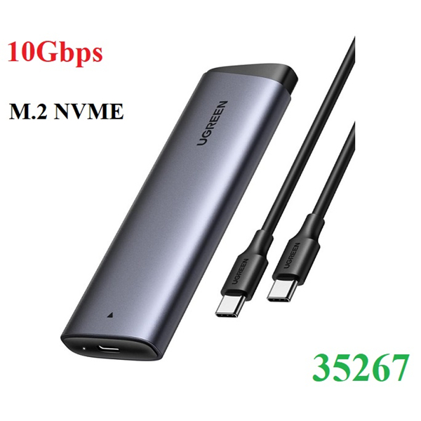 Box ổ cứng SSD M.2 NVMe tốc độ 10Gbps Ugreen 35267 cao cấp (Max 8TB)