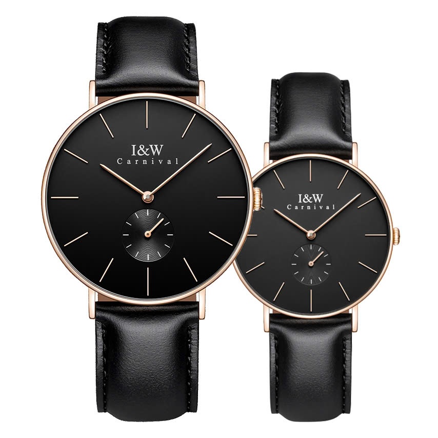 Đồng Hồ Đôi I&W Carnival 8848D2 Chính Hãng Full Box Chống Nước Kính Sapphire BH 5 Năm Máy Pin