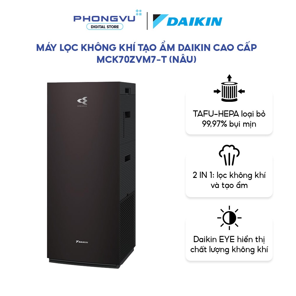 Máy Lọc Không Khí Tạo Ẩm Daikin MCK70ZVM7-T - 4 Màng Lọc Cao Cấp - Bảo Hành 12 Tháng