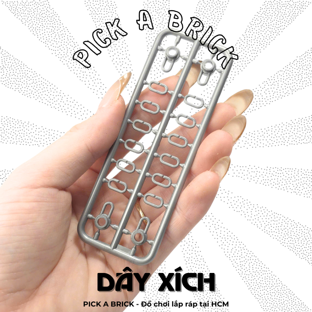 [MC062] Combo 2 sợi xích 1x6 - Vỉ Dây xích 1x6 - Đồ chơi mô hình mini nội thất