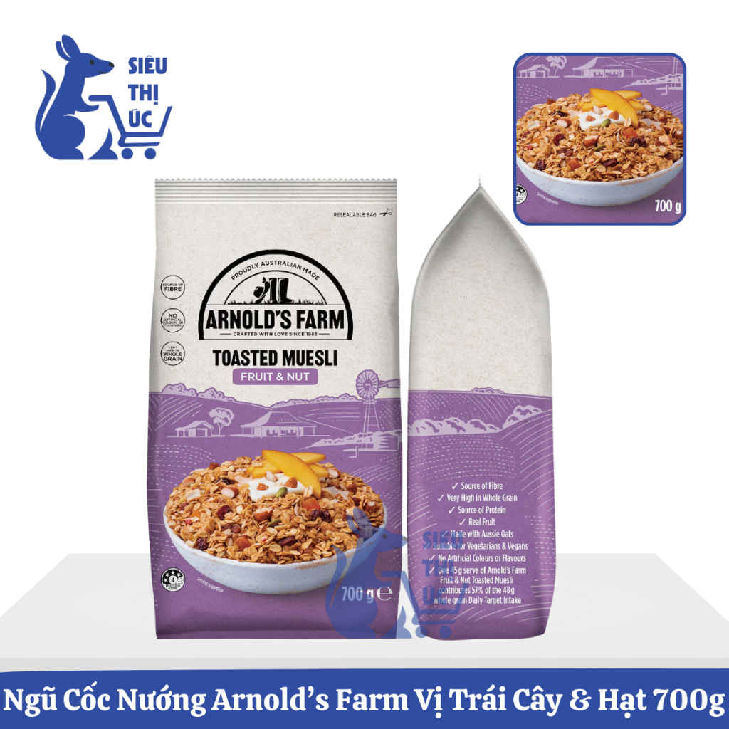 Ngũ Cốc Nướng Arnold’s Farm Vị Trái Cây & Hạt 700g