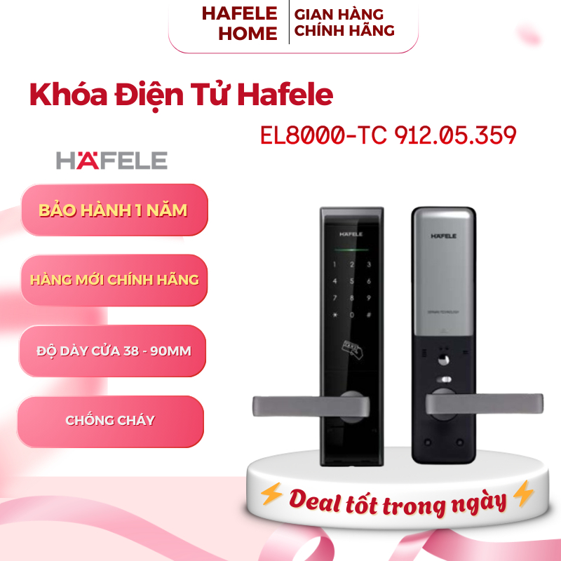 Khóa Điện Tử EL8000-TC Hafele 912.05.359 – Chống Cháy – Chống Sốc Điện –  EEH