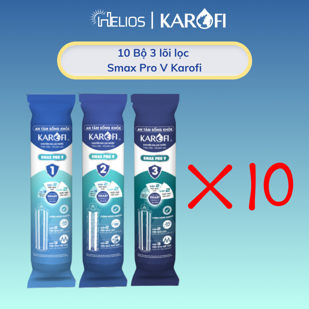Sỉ 5 bộ, 10 bộ lõi lọc thô Smax Pro V cho máy lọc nước Karofi KAQ-U95 Pro, KAQ-U50K, KAQ-U98,...- Hà