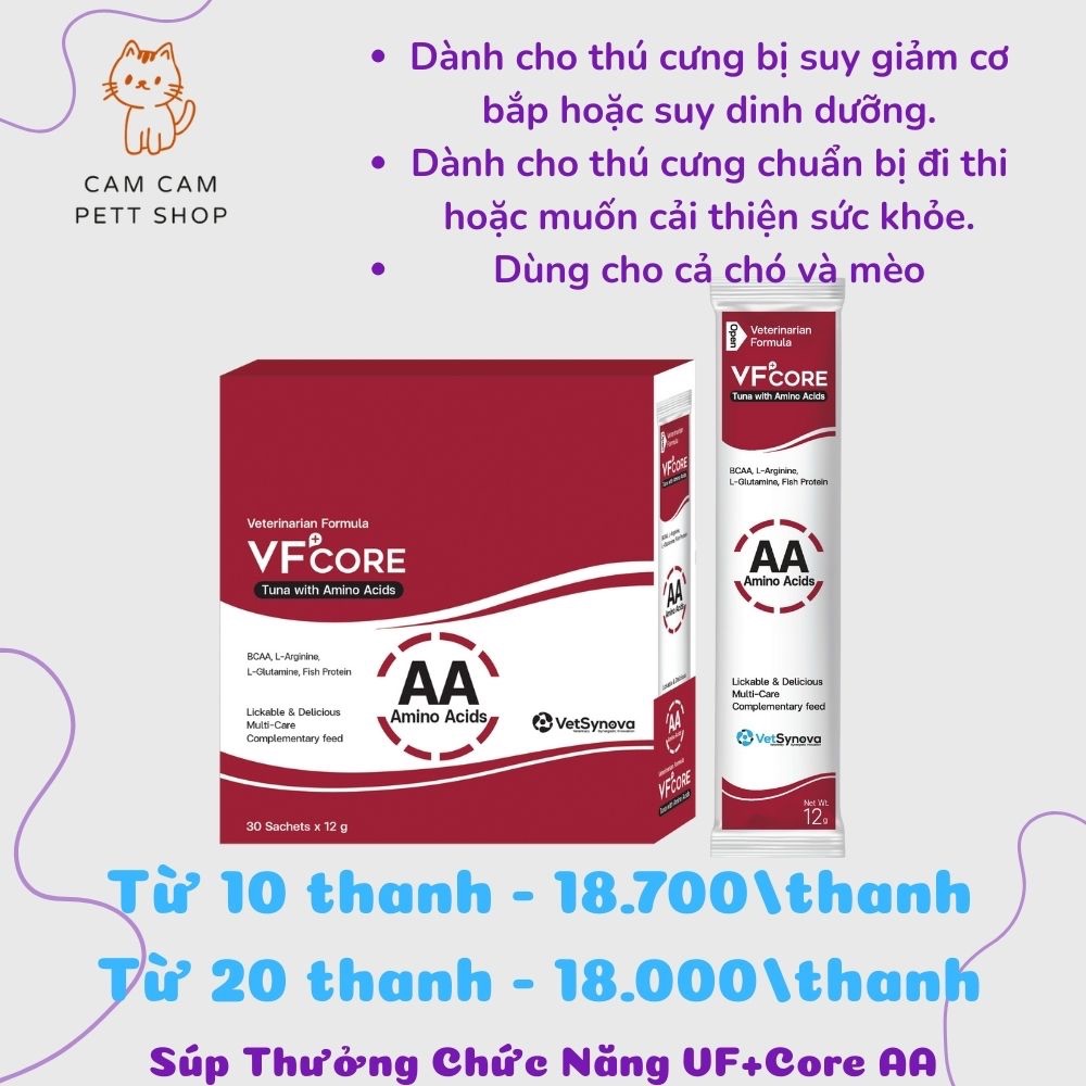 Súp Thưởng Chức Năng VF + Core AA - Tăng cường cơ bắp - 12g - Cho chó /mèo
