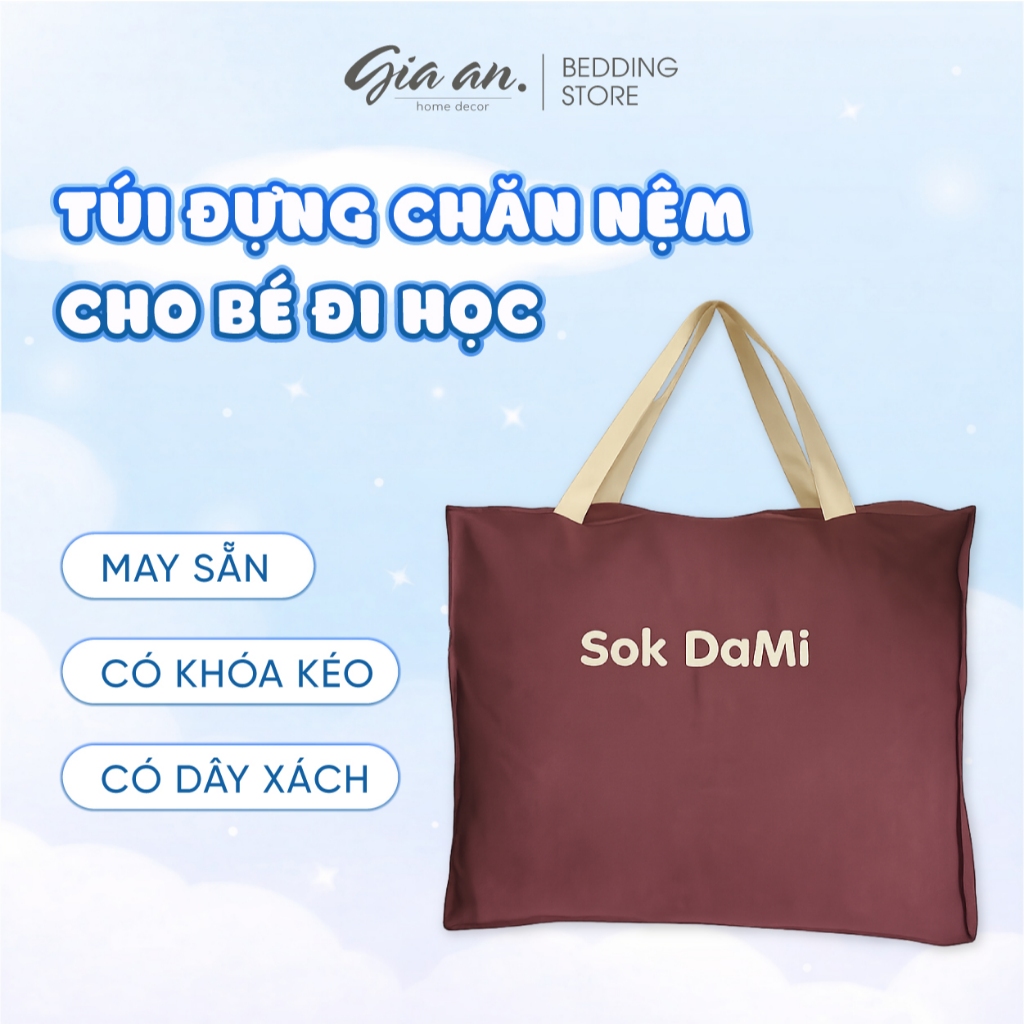 [Hỏa tốc] Túi Đựng Chăn Nệm Gối Cho Bé Đi Học, Túi May Sẵn Có Khoá Khéo Tay Xách Tiện lợi Chắc Chắn