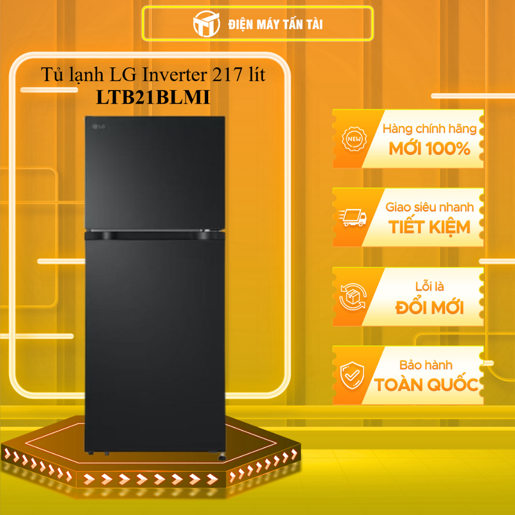 LTB21BLMI - Tủ lạnh LG Inverter 217 lít LTB21BLMI - BẢO HÀNH CHÍNH HÃNG - MIỄN PHÍ GIAO HCM