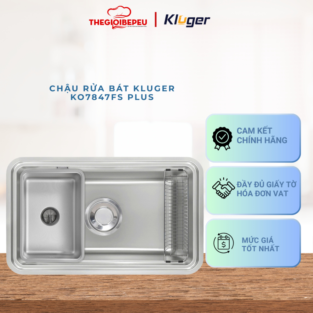 Chậu rửa bát Kluger KO7847FS Plus – Tối giản để tinh tế, nhỏ gọn để vượt trội.