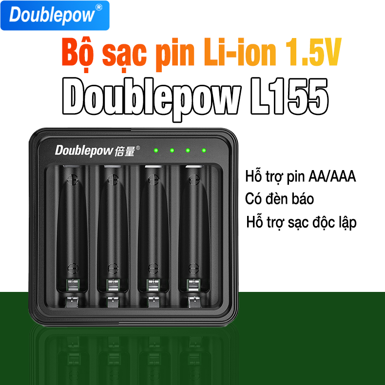 [Chính hãng] Pin Sạc AA AAA 1.5V Doublepow Sạc L155 1.5V Mẩu mới 2025, Pin Sạc AA 1.5V 2700mWh Lithi
