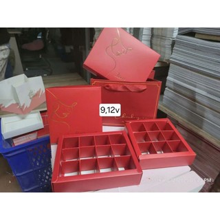 HỘP ĐỰNG 10 SET  SOCOLA 8,9,12 VIÊN (set hộp + túi )