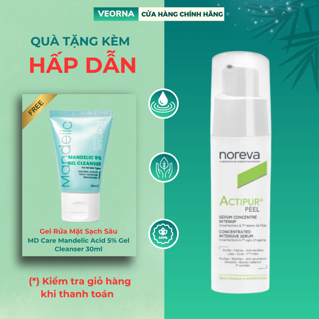 Tinh Chất Cấp Ẩm, Kiềm Dầu, Giảm Mụn Và Trẻ Hoá Da Noreva Actipur Peel Concentrated Intensive Serum